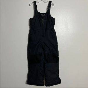 LL Bean Snow Bib Pants Youth Boys Solid Black Size 6X 7